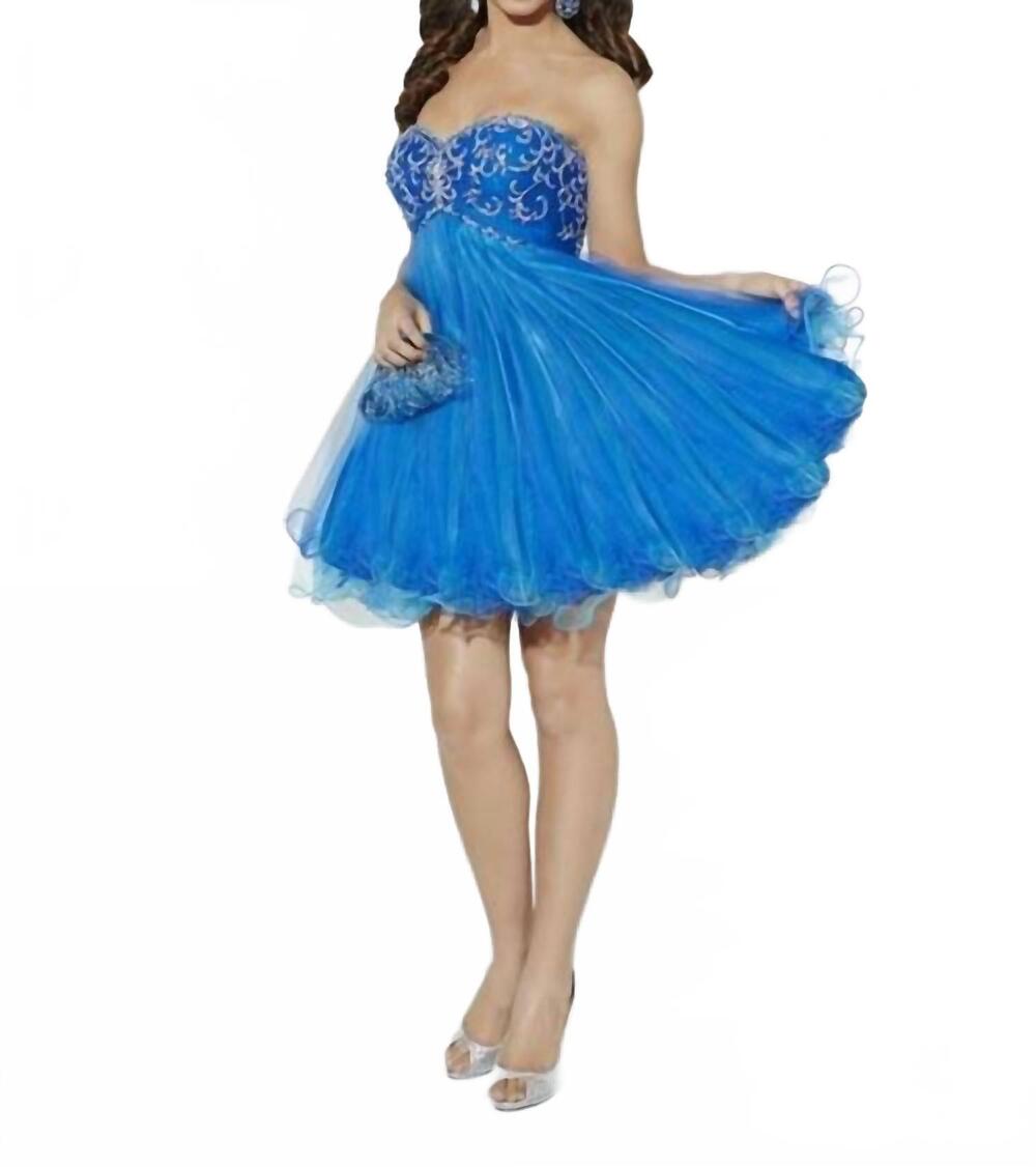 NEW HOUSE OF WU sweetheart tulle party dress in tiffany blue